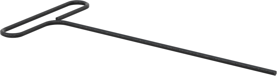 Düz Tutamaklı Döngülü T Saplı Altıgen Anahtar, 2,5 mm Tahrik Boyutu, 6-5/8" Toplam Uzunluk