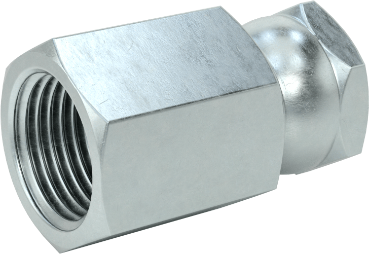 Hidrolik Sıvı için Çinko Kaplı Çelik Hortum Bağlantı Elemanı, Döner Adaptör, 3/8 NPSM Dişi x 1/2 NPT/NPTF Dişi