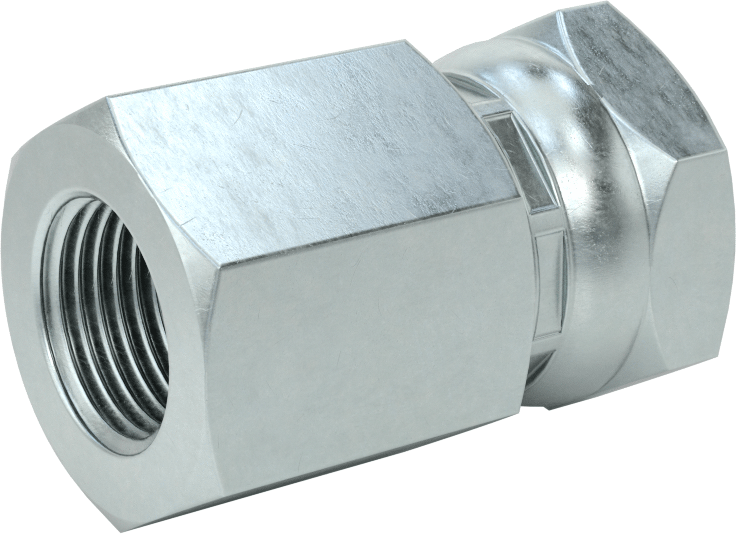 Hidrolik Sıvı için Çinko Kaplı Çelik Hortum Bağlantı Elemanı, Döner Adaptör, 1/2 NPSM Dişi x 3/8 NPT/NPTF Dişi