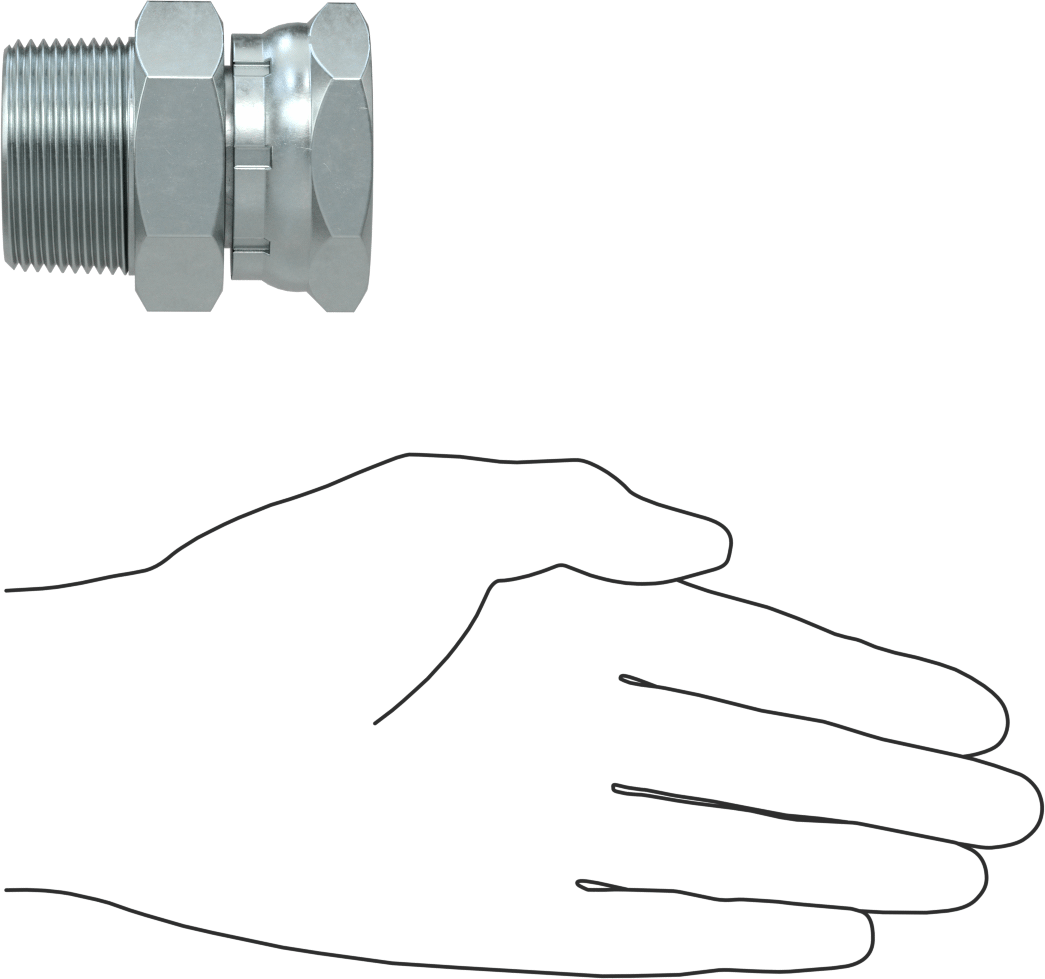 Hidrolik Sıvı için Çinko Kaplı Çelik Hortum Bağlantı Elemanı, Döner Başlıklı Adaptör, 1-1/4 NPSM Dişi x NPT/NPTF Erkek