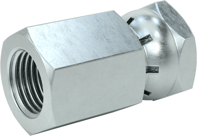 Hidrolik Sıvı için Çinko Kaplı Çelik Hortum Bağlantı Elemanı, Düz Adaptör, 1/8 NPSM Dişi x 1/8 NPT/NPTF Dişi