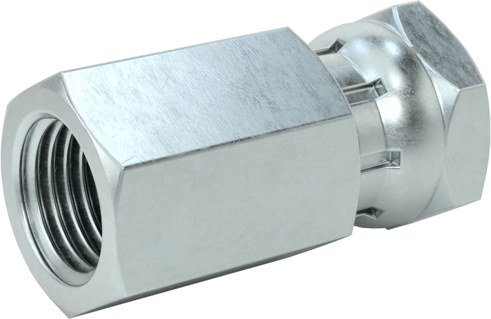 Hidrolik Sıvı için Çinko Kaplı Çelik Hortum Bağlantı Elemanı, Düz Adaptör, 1/4 NPSM Dişi x 1/4 NPT/NPTF Dişi