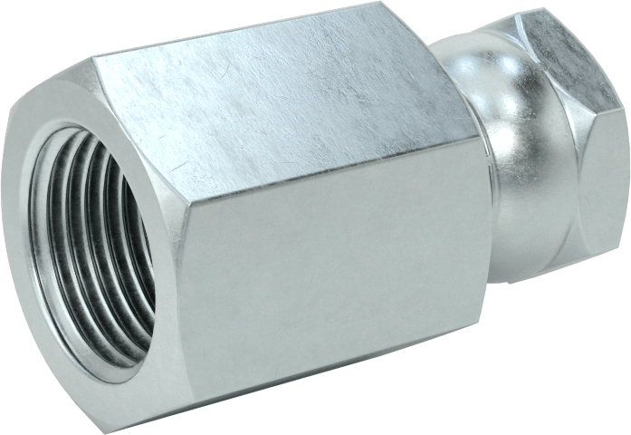 Hidrolik Sıvı için Çinko Kaplı Çelik Hortum Bağlantı Elemanı, Döner Adaptör, 1/4 NPSM Dişi x 3/8 NPT/NPTF Dişi