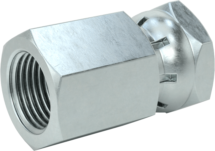 Hidrolik Sıvı için Çinko Kaplı Çelik Hortum Bağlantı Elemanı, Düz Adaptör, 3/8 NPSM Dişi x 3/8 NPT/NPTF Dişi