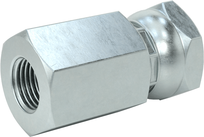Hidrolik Sıvı için Çinko Kaplı Çelik Hortum Bağlantı Elemanı, Döner Adaptör, 1/4 NPSM Dişi x 1/8 NPT/NPTF Dişi