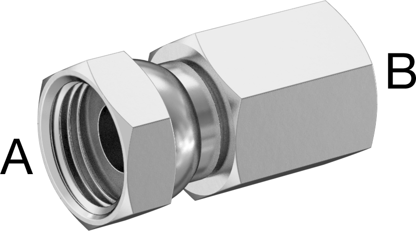 Hidrolik Sıvı için Çinko Kaplı Çelik Hortum Bağlantı Elemanı, Döner Adaptör, 1/4 NPSM Dişi x 1/8 NPT/NPTF Dişi