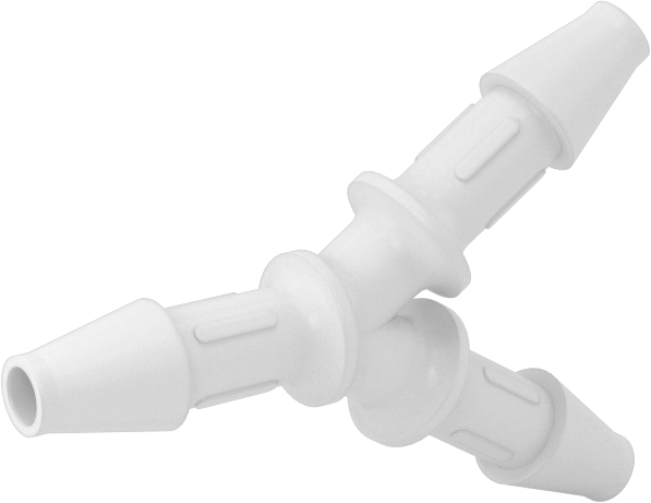 Kimyasallarla Kullanım için Dikenli Bağlantı Parçası, Y-Bağlantı Elemanı, 1/8" Boru İç Çapı için, 150°F Maksimum Sıcaklık