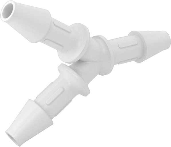 Kimyasallarla Kullanım için Dikenli Bağlantı Parçası, Y-Bağlantı Elemanı, 1/8" Boru İç Çapı için, 150°F Maksimum Sıcaklık