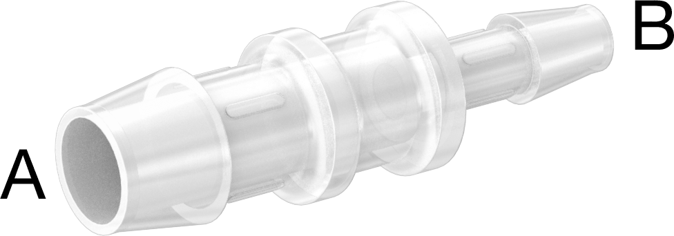Kimyasallarla Kullanım için Dikenli Bağlantı Parçası, Redüktör, 5/8“ x 3/8” Boru İç Çapı için, 150°F Maksimum Sıcaklık