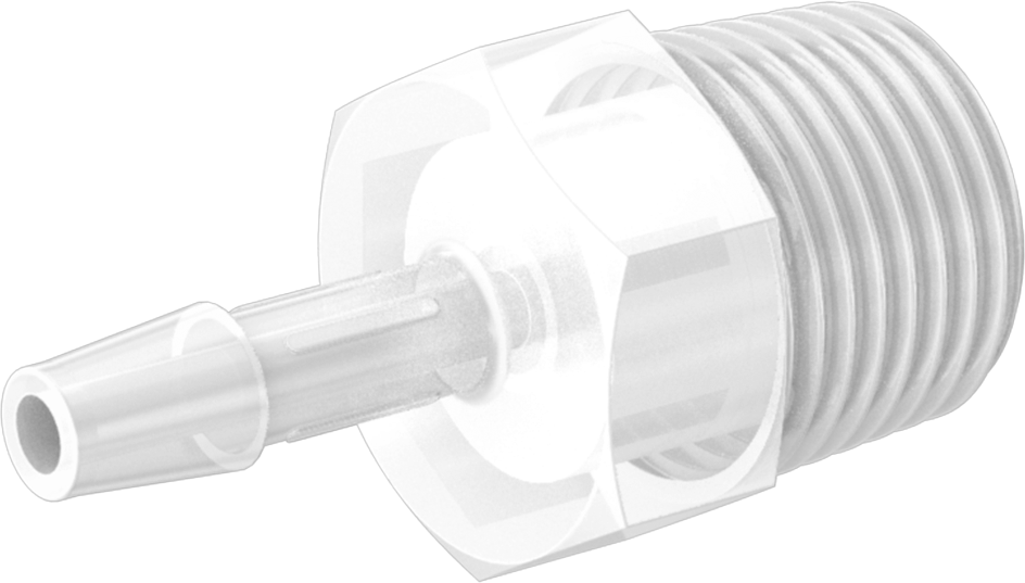 Kimyasallarla Kullanım için Dikenli Bağlantı Parçası, 1/4" Boru İç Çapı x 1/2 NPT Erkek için, 150°F Maksimum