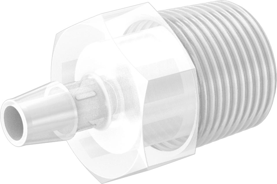 Kimyasallarla Kullanım için Dikenli Bağlantı Parçası, 3/8" Boru İç Çapı x 3/4 NPT Erkek için, 150°F Maksimum