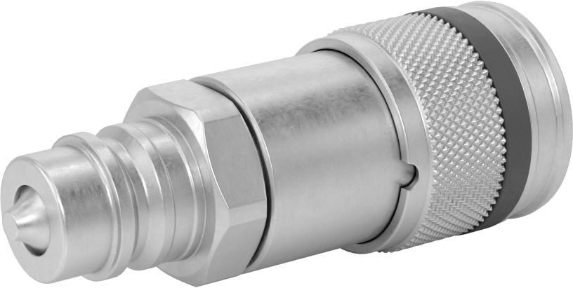 Hidrolik Sıvı için Pioneer Hızlı Bağlantı Kesme Hortum Bağlantısı, Plug x ISO Push-to-Connect Soket, 1/2 Kaplin Boyutu