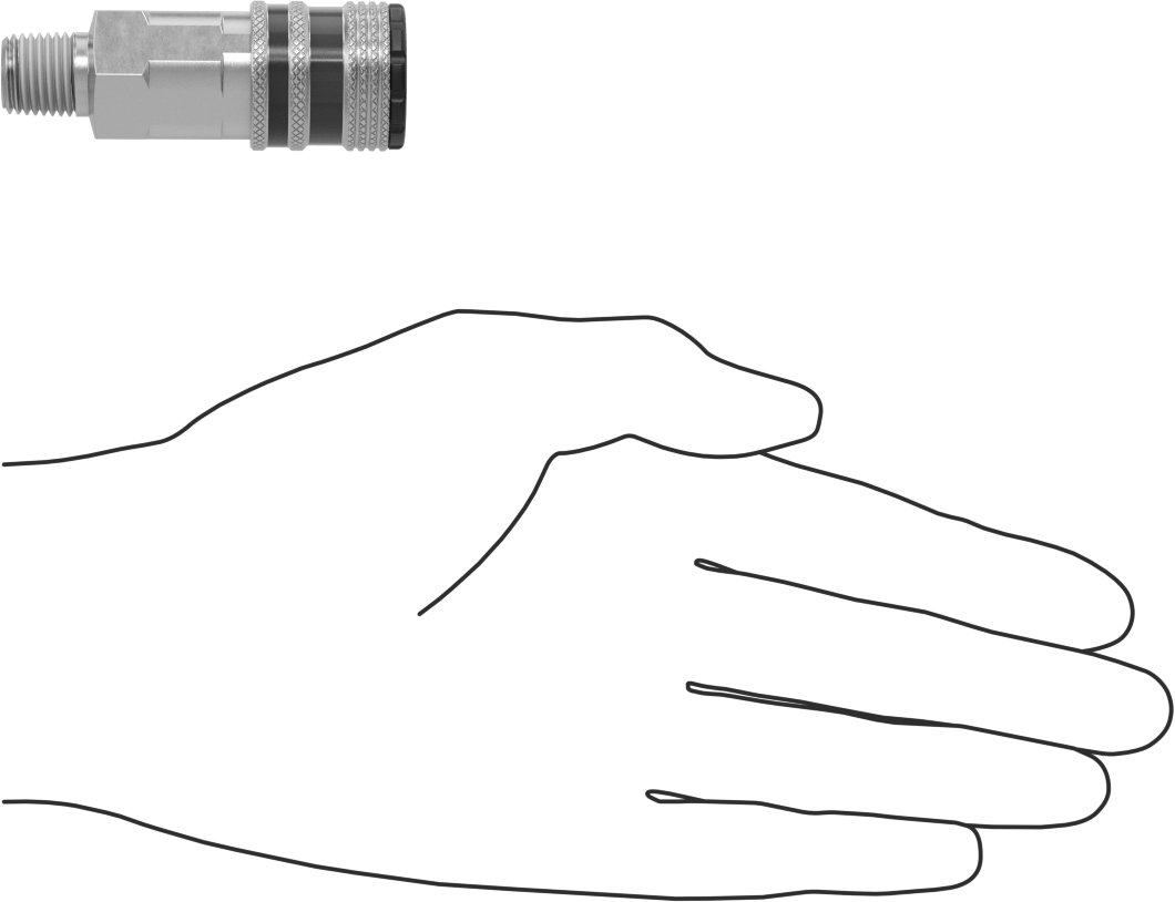 Hava için ARO Hızlı Bağlantı Kesme Hortum Bağlantısı, Çinko Kaplı Çelik Push-to-Connect Soket, 1/4 BSPT Erkek