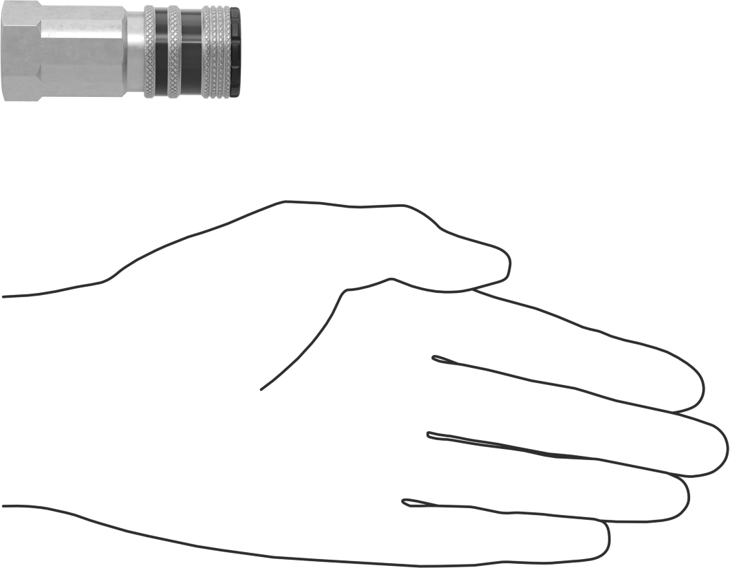 Hava için ARO Hızlı Bağlantı Kesme Hortum Bağlantısı, Çinko Kaplı Çelik Push-to-Connect Soket, 3/8 BSPP Dişi