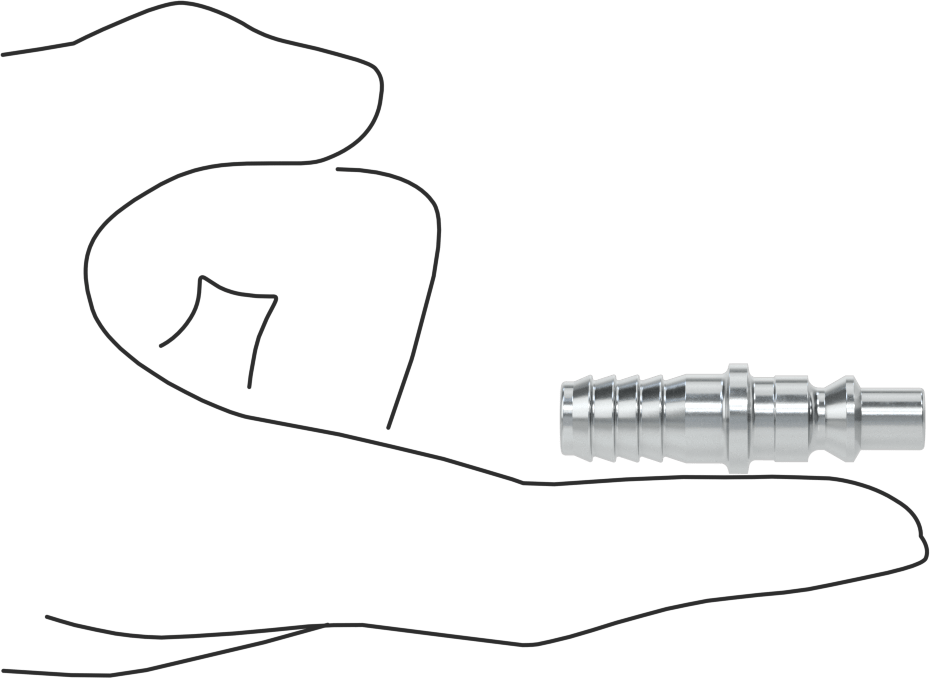 Hava için ARO Hızlı Bağlantı Kesme Hortum Bağlantısı, Çinko Kaplı Tapa, 1/4 Kaplin Boyutu, 10 mm Hortum İç Çapı için