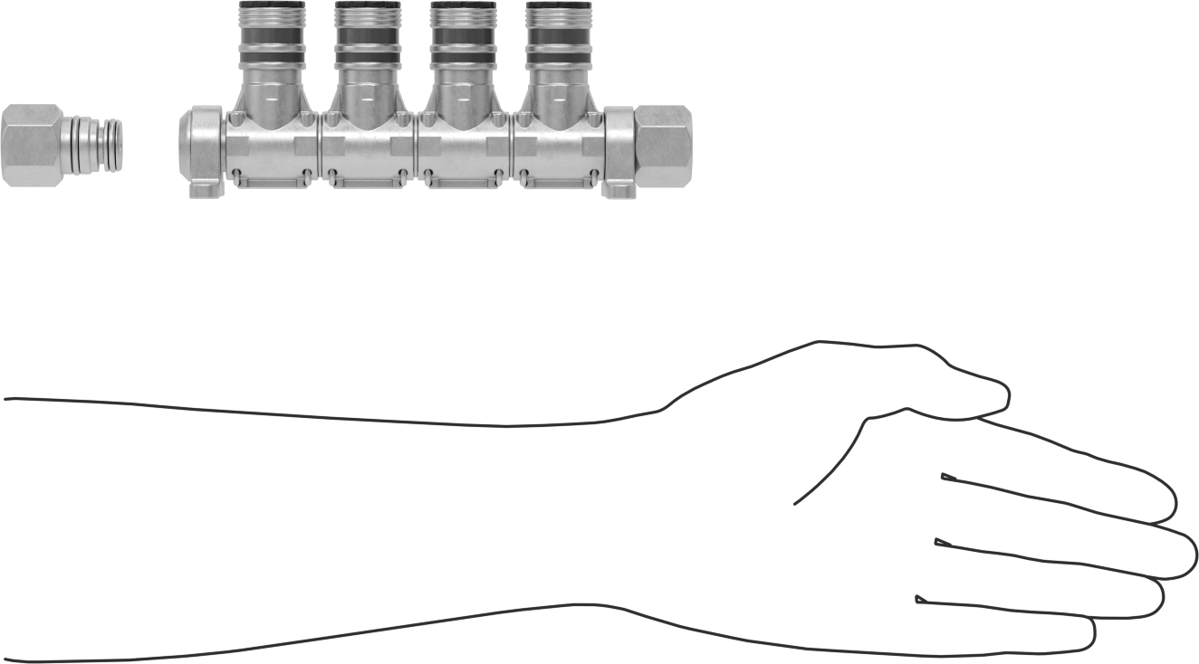 Hava için ARO Hızlı Bağlantı Kesme Hortum Bağlantısı, Çinko Kaplı Çelik Manifold Adaptörü, 1 Giriş, 4 Çıkış
