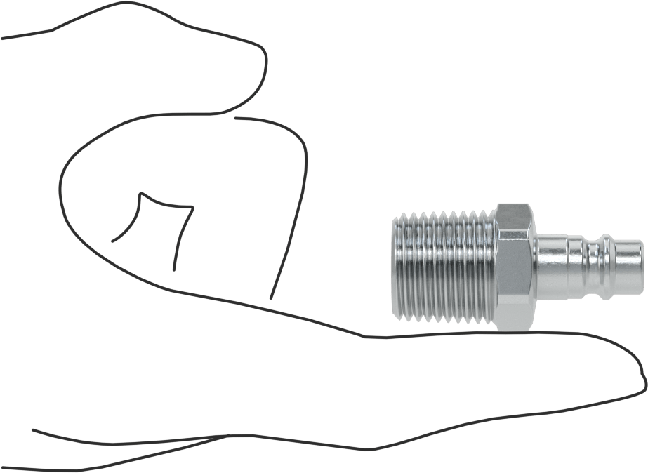 Hava için Avrupa Hızlı Bağlantı Kesme Hortum Bağlantısı, Plug, 1/4 Kaplin Boyutu, 1/2 BSPT Erkek