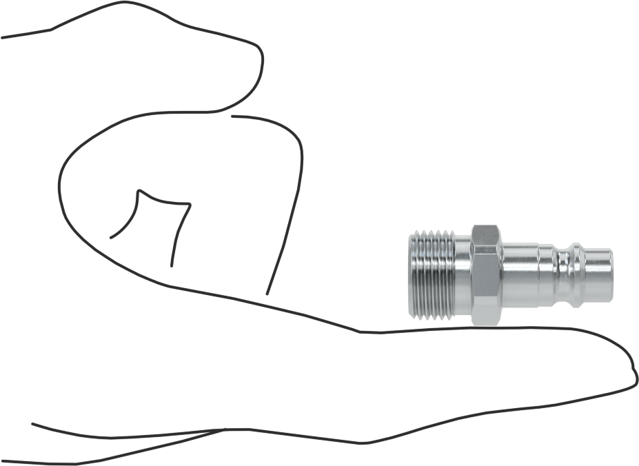 Hava için Avrupa Hızlı Bağlantı Kesme Hortum Bağlantısı, Plug, 1/4 Kaplin Boyutu, 3/8 BSPP Erkek