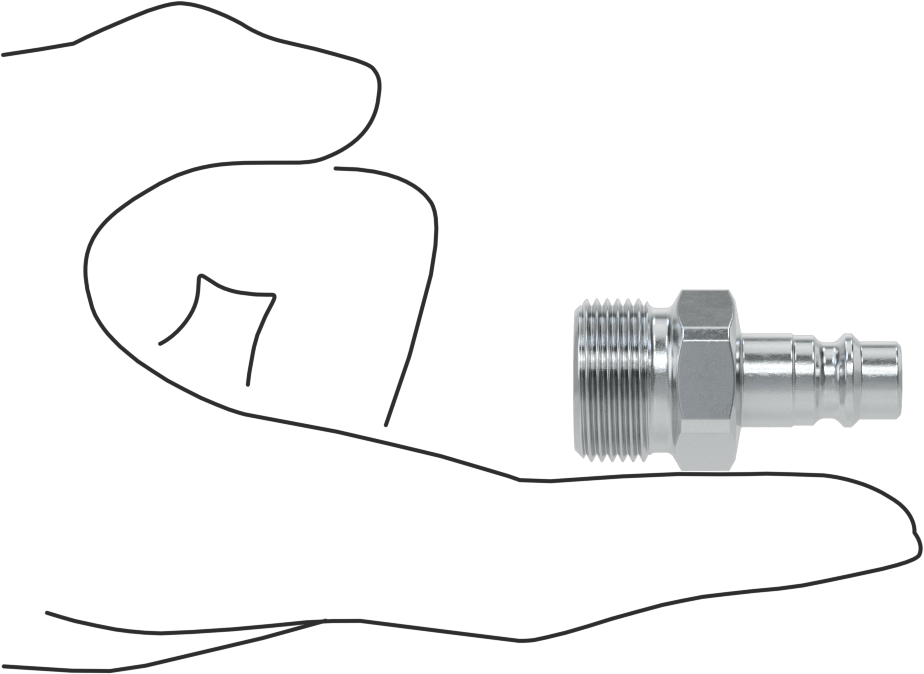 Hava için Avrupa Hızlı Bağlantı Kesme Hortum Bağlantısı, Plug, 1/4 Kaplin Boyutu, 1/2 BSPP Erkek