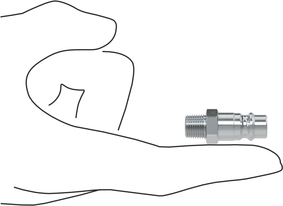 Hava için Avrupa Hızlı Bağlantı Kesme Hortum Bağlantısı, Plug, 1/4 Kaplin Boyutu, 1/8 NPT Erkek