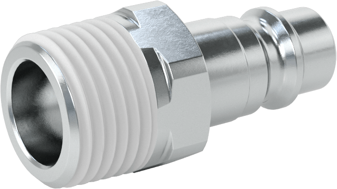 Hava için Avrupa Hızlı Bağlantı Kesme Hortum Bağlantısı, 1/4 Boyut, Plug, 3/8 NPT Erkek Uç