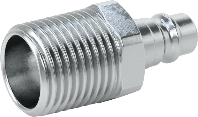 Hava için Avrupa Hızlı Bağlantı Kesme Hortum Bağlantısı, 1/4 Boyut, Plug, 1/2 NPT Erkek Uç