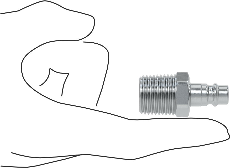 Hava için Avrupa Hızlı Bağlantı Kesme Hortum Bağlantısı, 1/4 Boyut, Plug, 1/2 NPT Erkek Uç