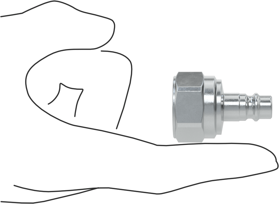 Hava için Avrupa Hızlı Bağlantı Kesme Hortum Bağlantısı, 1/4 Boyut, Plug, 1/2 NPT Dişi Uç