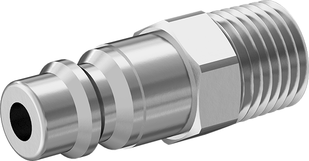 Hava için Avrupa Hızlı Bağlantı Kesme Hortum Bağlantısı, 1/4 Boyut, Plug, 1/4 NPT Erkek Uç