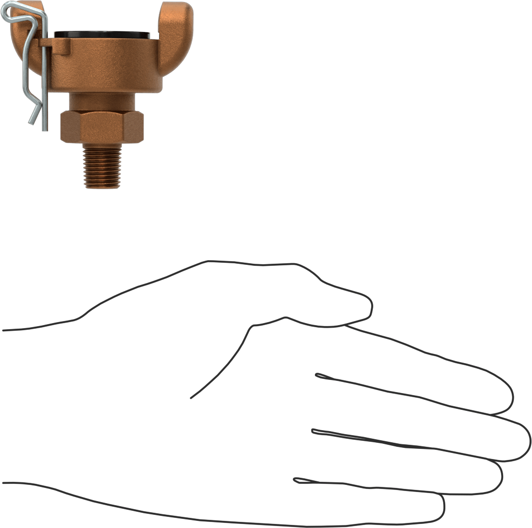 Twist-Claw Hortum Bağlantısı, Pirinç, 1/4 NPT Erkek Uç