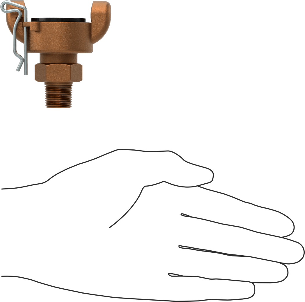 Twist-Claw Hortum Bağlantısı, Pirinç, 3/8 NPT Erkek Uç