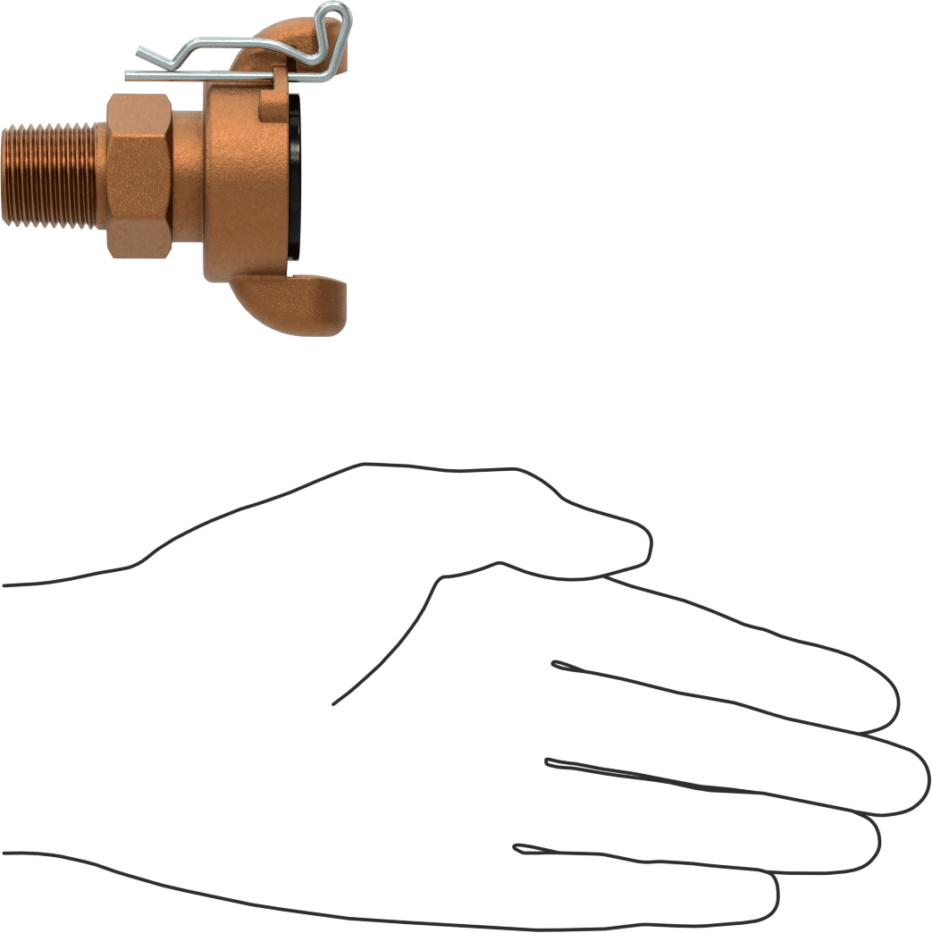 Twist-Claw Hortum Bağlantısı, Pirinç, 1/2 NPT Erkek Uç