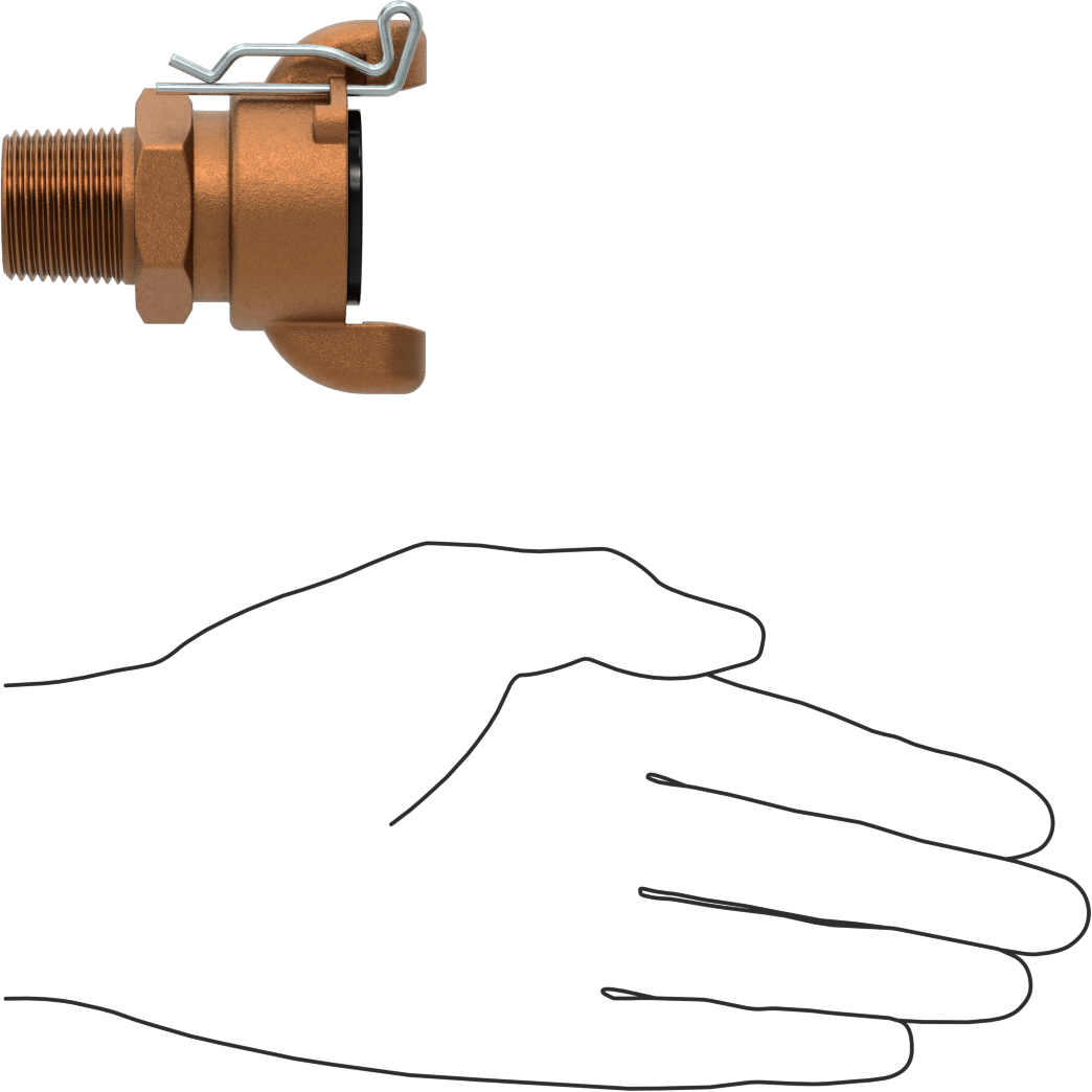 Twist-Claw Hortum Bağlantısı, Pirinç, 3/4 NPT Erkek Uç