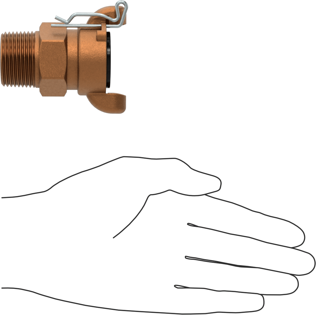 Twist-Claw Hortum Bağlantısı, Pirinç, 1 NPT Erkek Uç
