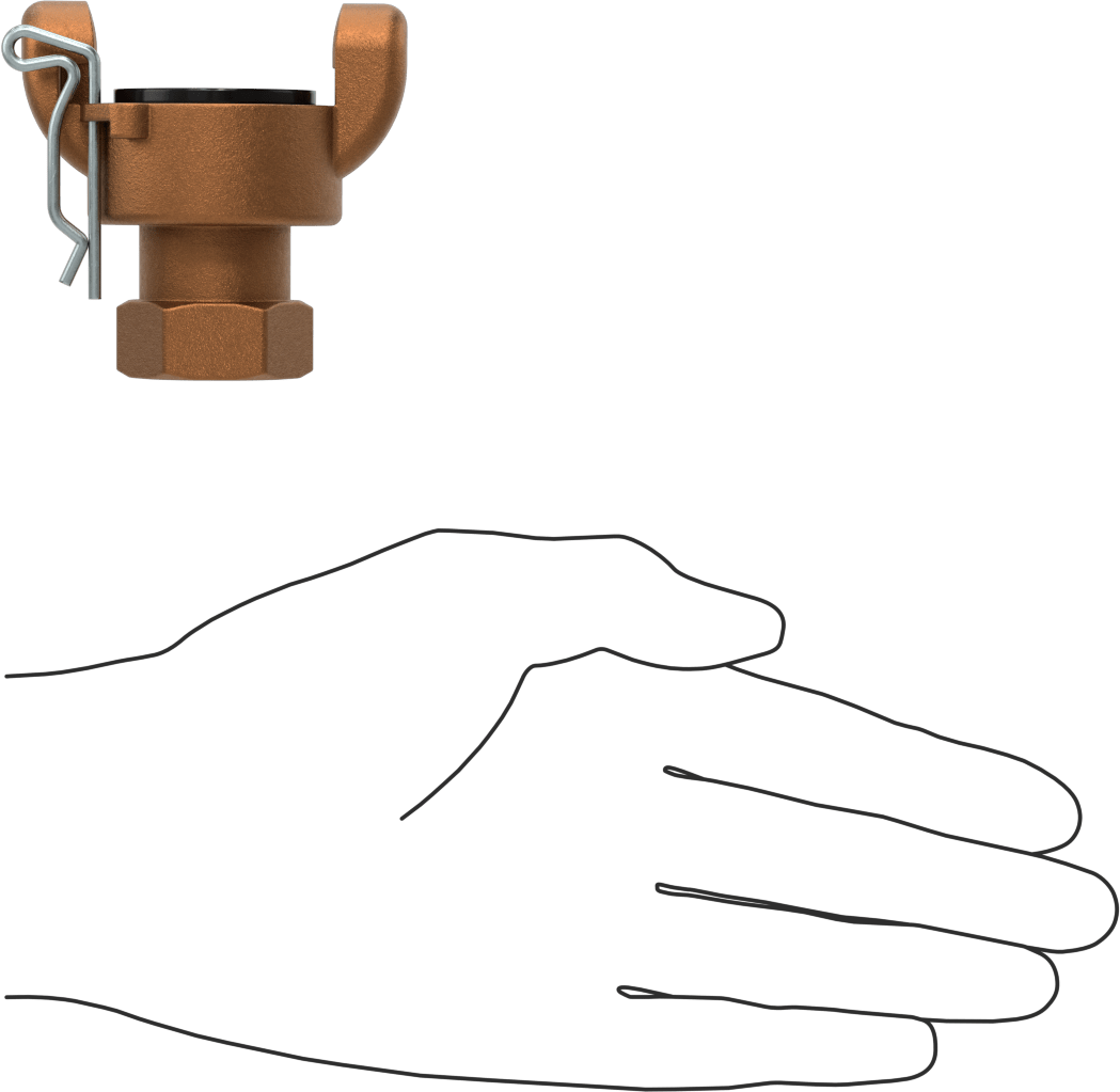 Twist-Claw Hortum Bağlantısı, Pirinç, 3/8 NPT Dişi Uç