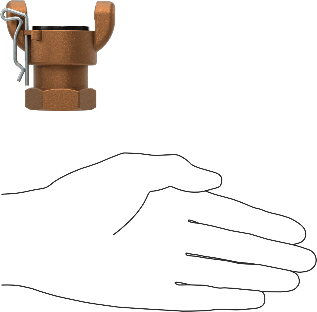Twist-Claw Hortum Bağlantısı, Pirinç, 3/4 NPT Dişi Uç