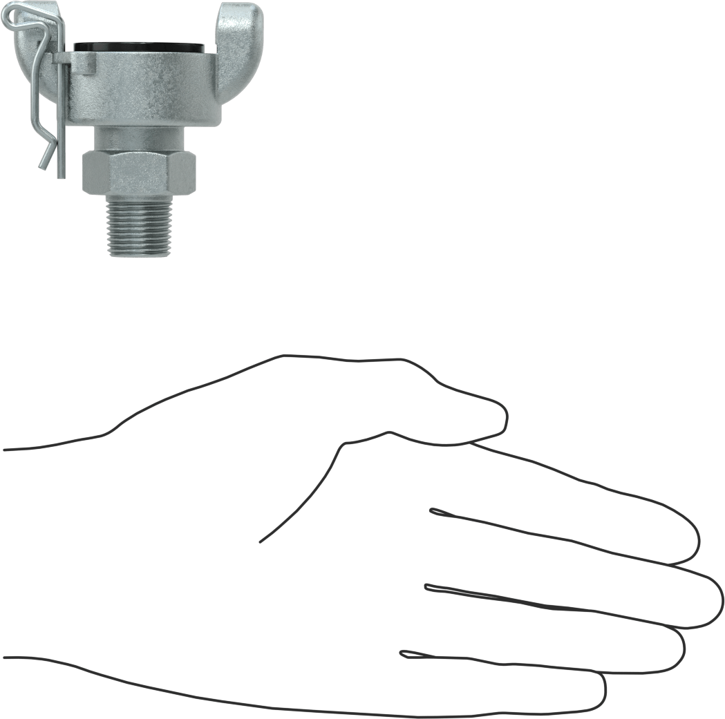 Twist-Claw Hortum Bağlantısı, Demir, 3/8 NPT Erkek Uç