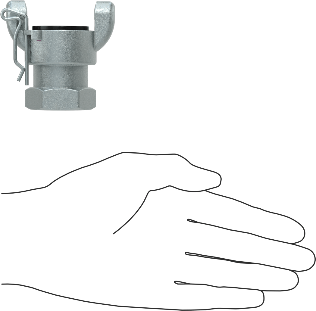 Twist-Claw Hortum Bağlantısı, Demir, 3/4 NPT Dişi Uç