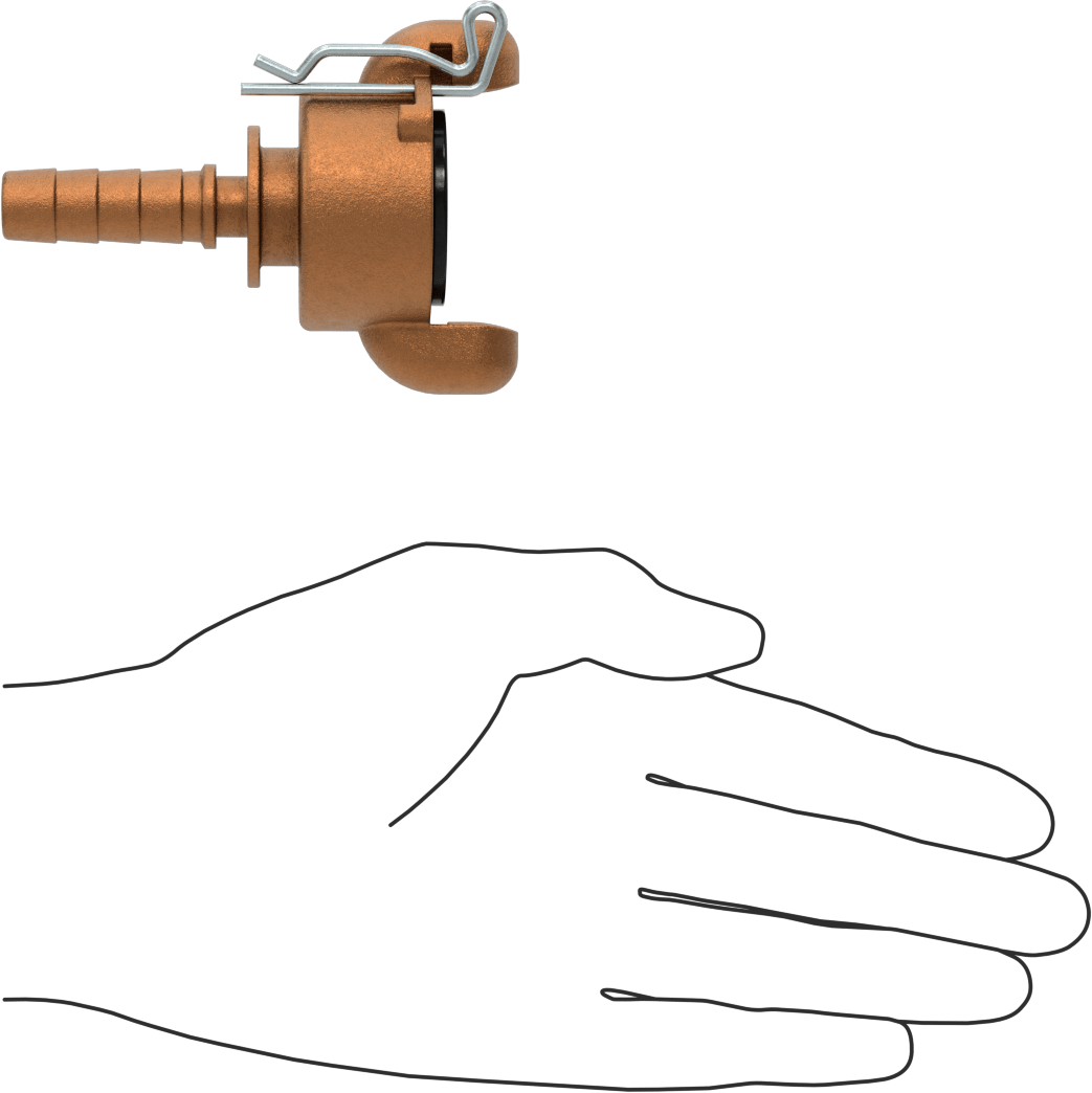 Twist-Claw Hortum Bağlantısı, 1/2" Hortum İç Çapı için Dikenli Uçlu Pirinç Adaptör