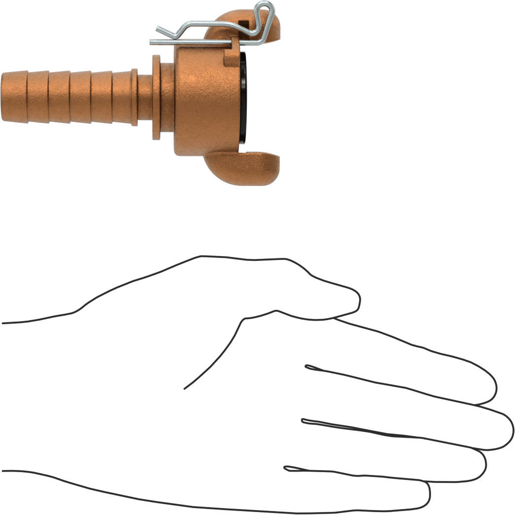 Twist-Claw Hortum Bağlantısı, 3/4" Hortum İç Çapı için Dikenli Uçlu Pirinç Adaptör