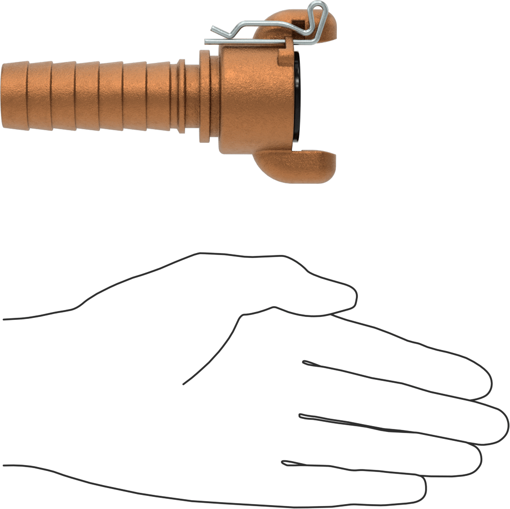 Twist-Claw Hortum Bağlantısı, 1" Hortum İç Çapı için Dikenli Uçlu Pirinç Adaptör