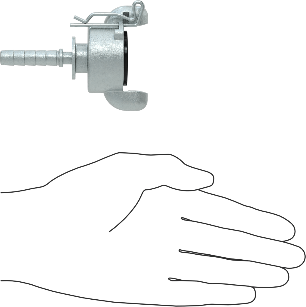 Twist-Claw Hortum Bağlantısı, 3/8" Hortum İç Çapı için Dikenli Uçlu Demir Adaptör