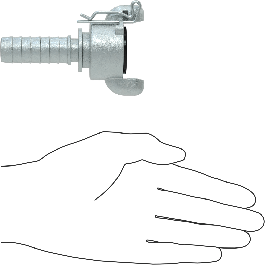 Twist-Claw Hortum Bağlantısı, 3/4" Hortum İç Çapı için Dikenli Uçlu Demir Adaptör