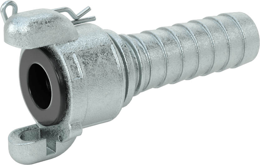 Twist-Claw Hortum Bağlantısı, 1" Hortum İç Çapı için Dikenli Uçlu Demir Adaptör