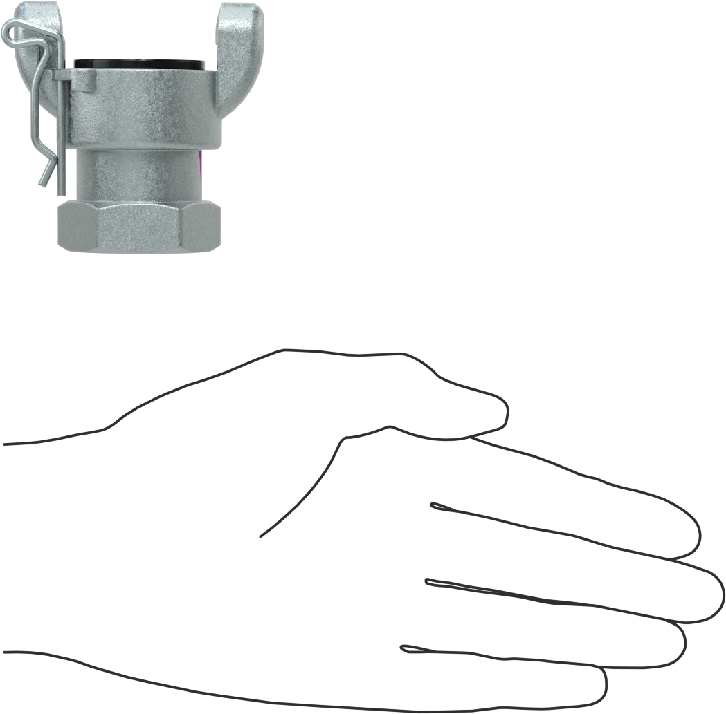 Twist-Claw Hortum Bağlantısı, Çinko Kaplı Çelik, 3/4 BSPP Dişi