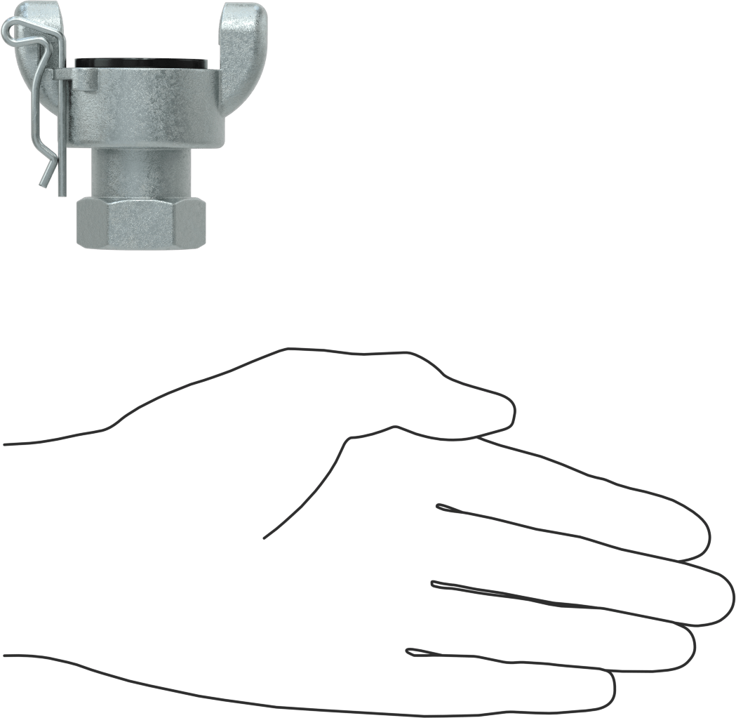 Twist-Claw Hortum Bağlantısı, Çinko Kaplı Demir, 1/2 BSPP Dişi