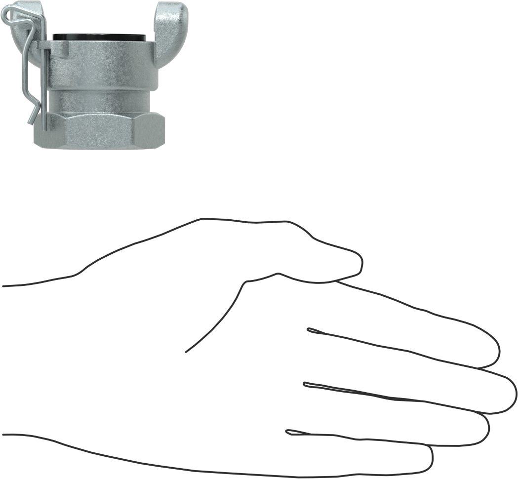 Twist-Claw Hortum Bağlantısı, Çinko Kaplı Demir, 1 BSPP Dişi