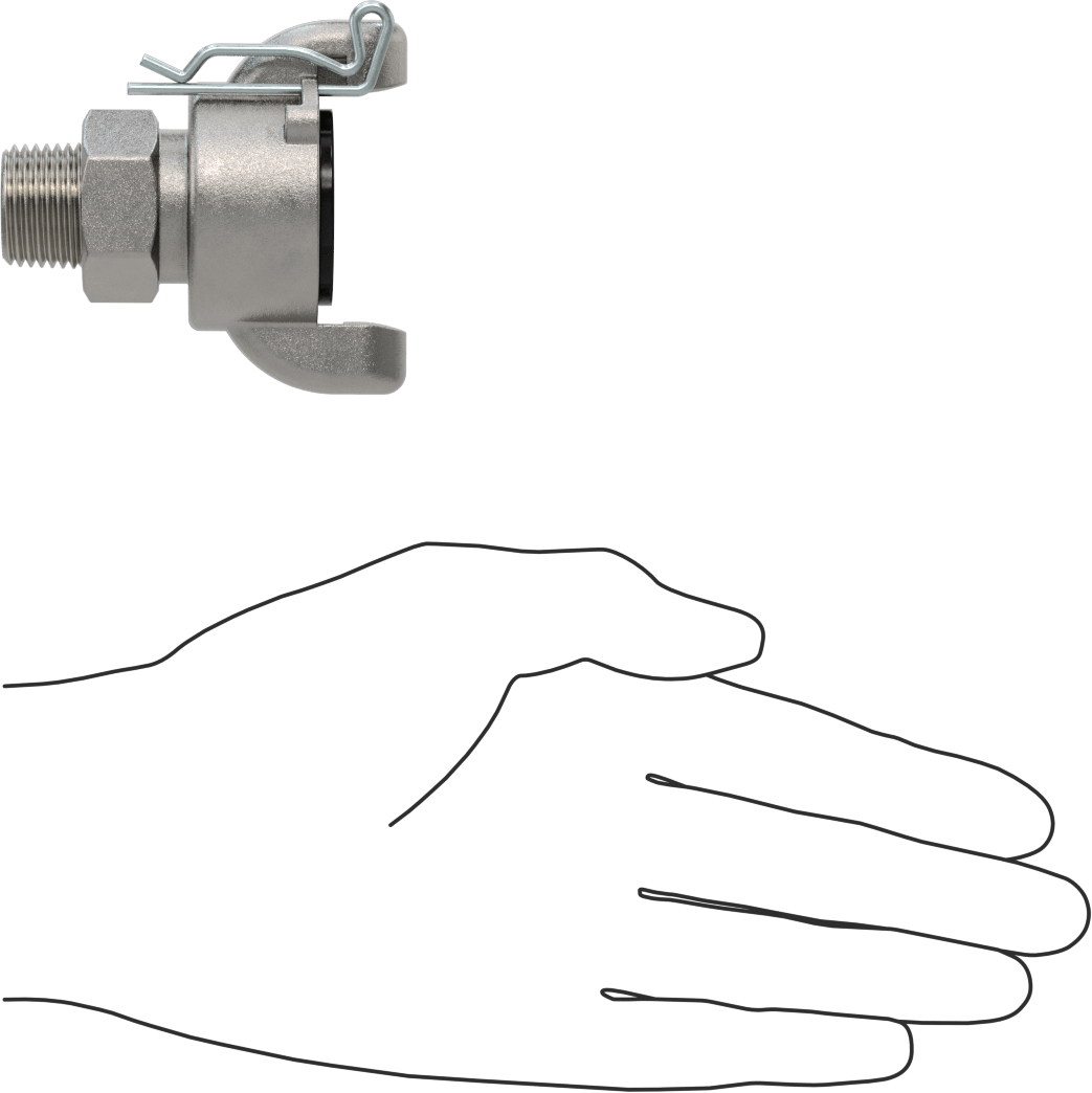 Twist-Claw Hortum Bağlantısı, 316 Paslanmaz Çelik, 1/2 BSPT Erkek
