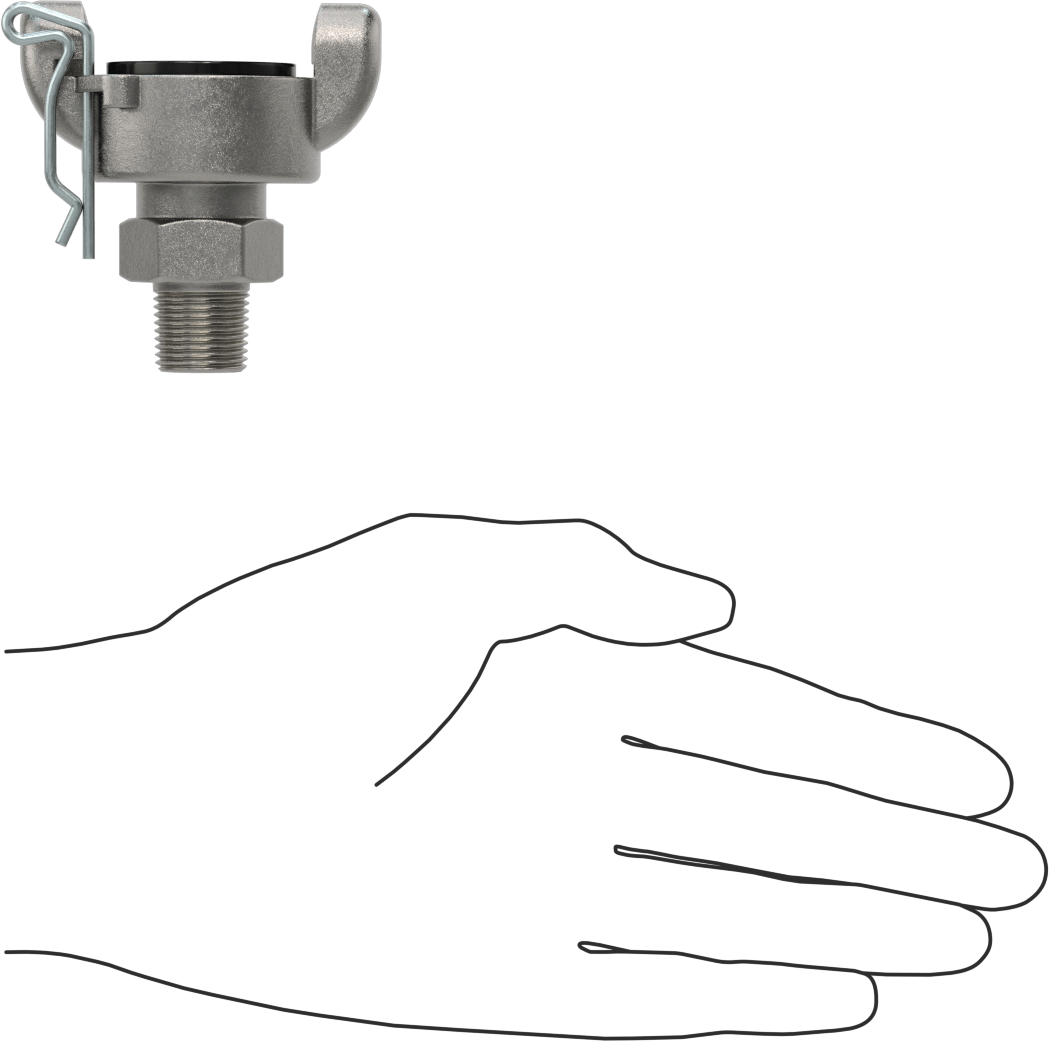 Twist-Claw Hortum Bağlantısı, 316 Paslanmaz Çelik, 3/8 NPT Erkek Uç