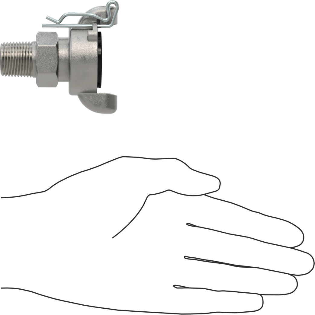 Twist-Claw Hortum Bağlantısı, 316 Paslanmaz Çelik, 1/2 NPT Erkek Uç
